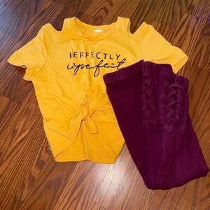Place Maroon and Yellow Clothing Set